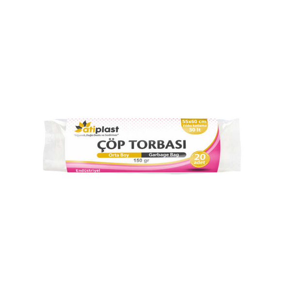 Atiplast Mavi Çöp Torbası Orta Boy 55X60 Cm (150 Gr) - 1