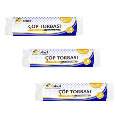 Atiplast Siyah Çöp Torbası Jumbo 80X110 cm (300 Gr) - Atiplast