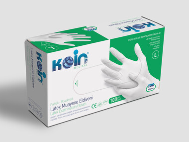 KoinSmh Latex Pudralı L Beden Muayene Eldiveni - KoinSmh