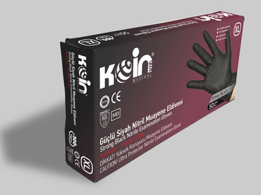 KoinSmh Ekstra Kalın Xl Beden Siyah Nitril Eldiven - KoinSmh