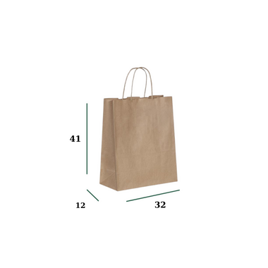 Kraft Çanta Büküm Sap 32x12x41 cm 25li Paket - 