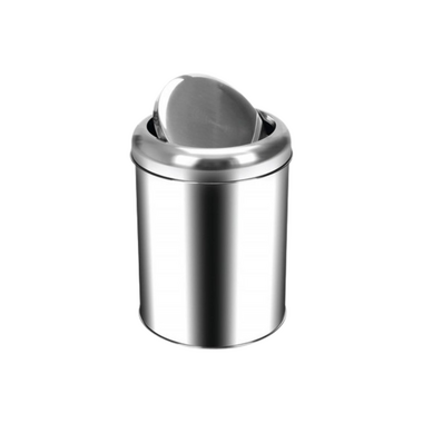 Krom Pratik Kapak Çöp Kovası (8 Litre) - Palex