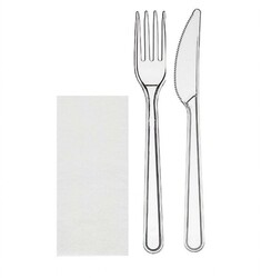 Lüx 3'lü Set (Çatal-Bıçak-Peçete) - Afili Pack